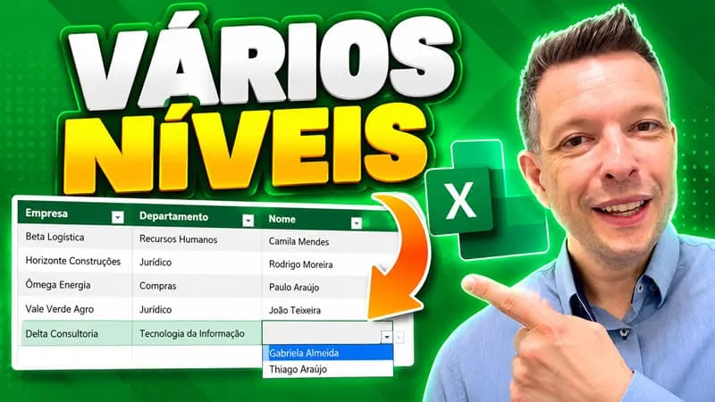 Criar Listas Suspensas Dependentes com Uma Fórmula no Excel