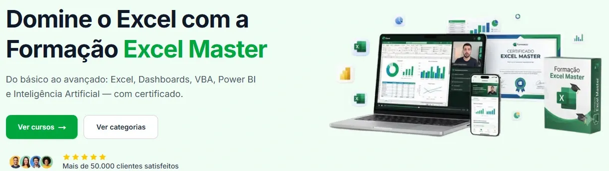 Curso Excel Master — Básico ao Avançado, VBA, PowerPoint e mais