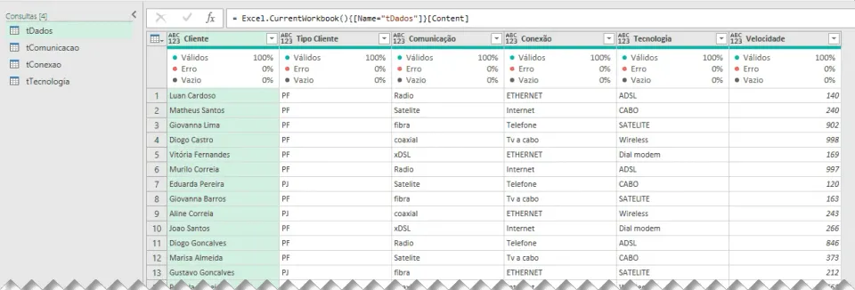 de para excel power query 7