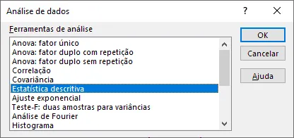 Desvio padrão Excel