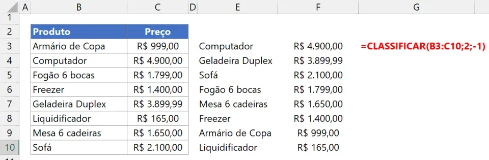 mínimo menor excel 10