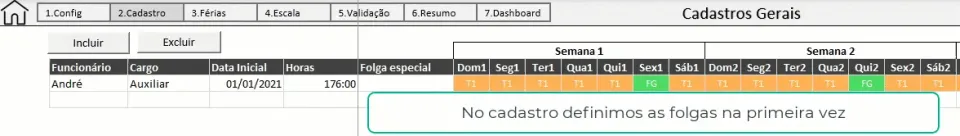 Escala de trabalho 5x1