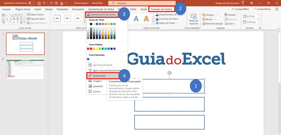 escolher cores dashboard 6