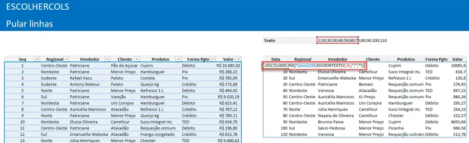 escolherlins excel 4