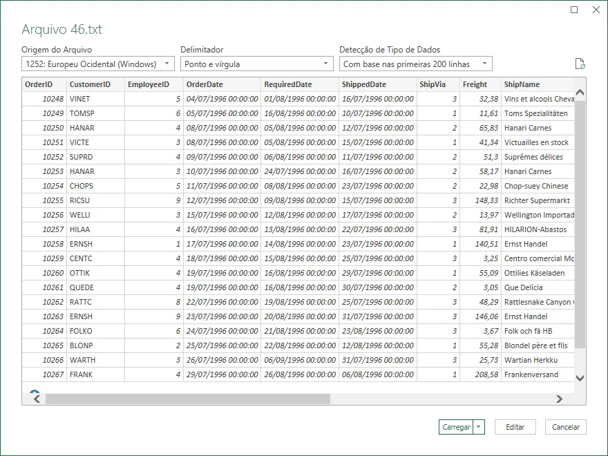 Excel Abrir arquivo texto grande com power query 3