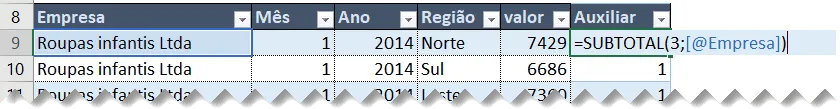 Excel função Subtotal com Somase – Subtotal+Somase 1