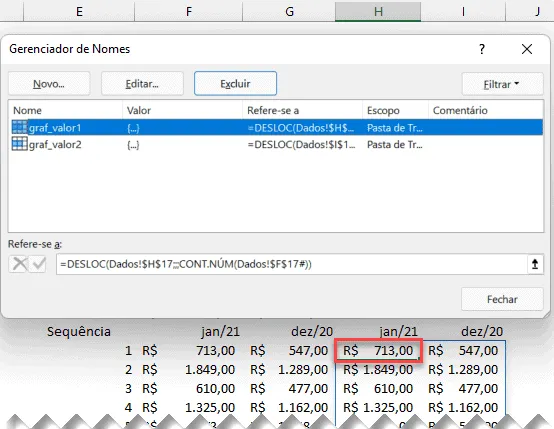 Excel Mudar grafico ao passar o mouse MouseHover 6