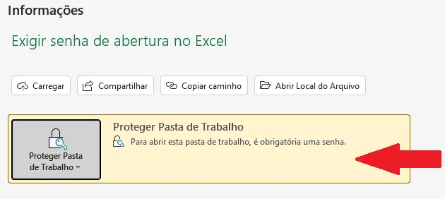 Senha de Abertura no Excel 6