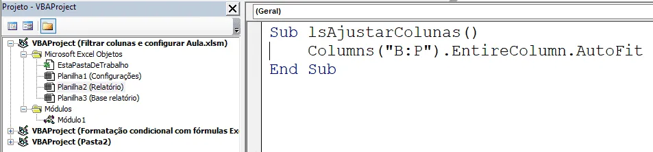 Filtrar colunas e formatar colunas Excel 9