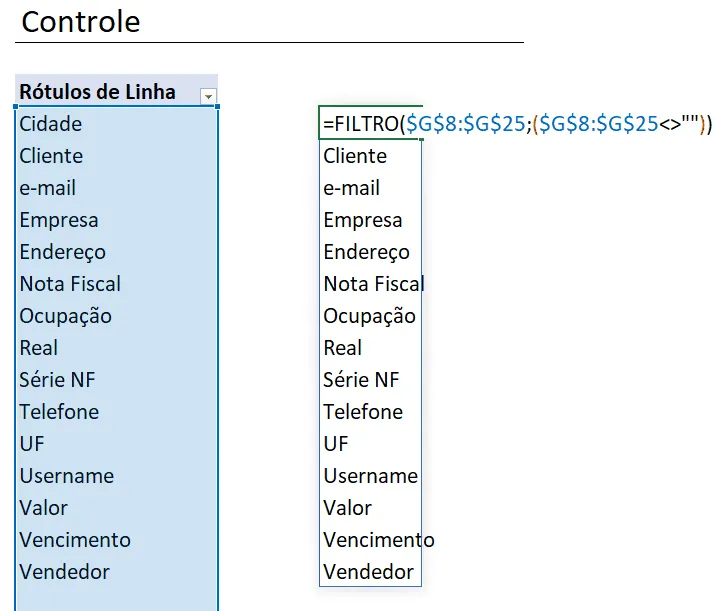 filtrar colunas excel 4