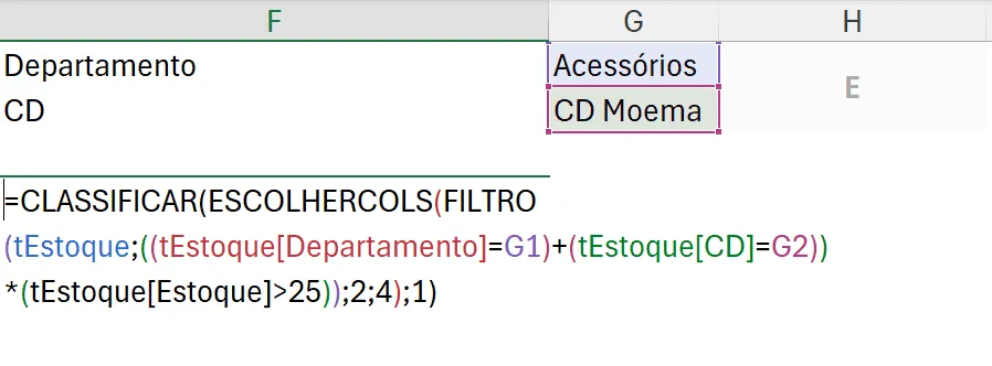 Filtrar linhas e colunas no Excel 3