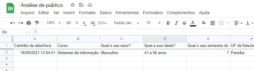 Integração Google Forms e Excel - Dashboard Pesquisa 4