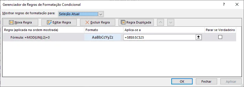 formatação condicional com fórmula 3