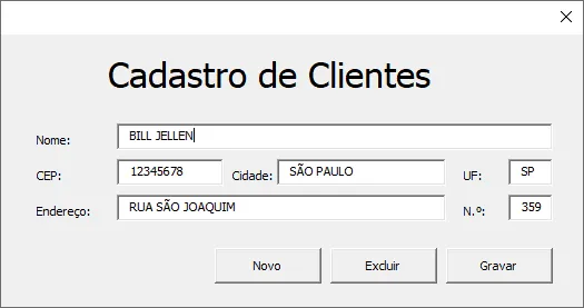 Formulário VBA Excel Grátis 4