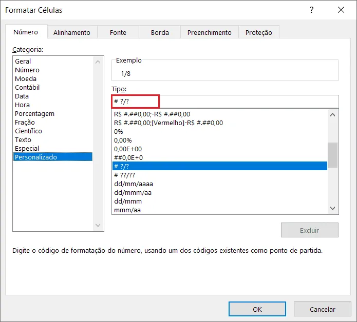 Fração no Excel 4