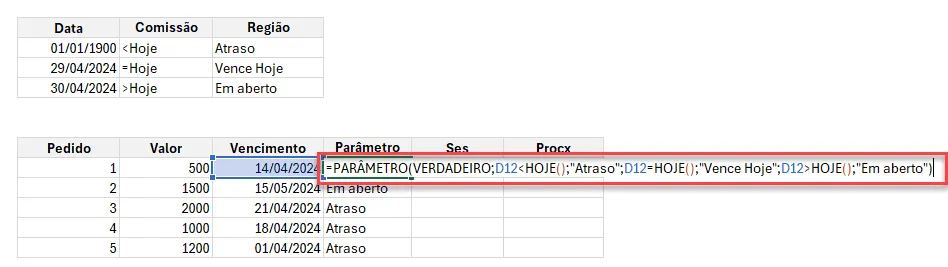 função parâmetro excel 3
