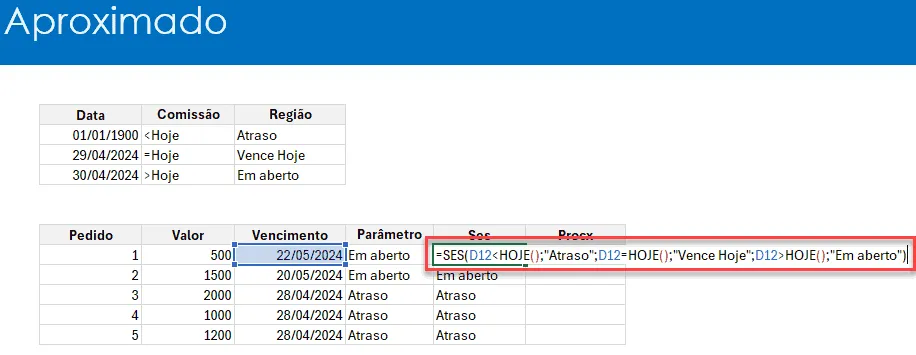 função parâmetro excel 4