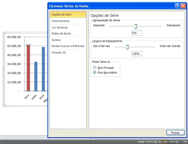 Gráfico com dois eixos Excel 5