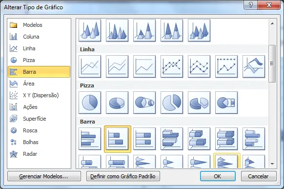 Gráfico de distribuição de idade e gênero excel 3
