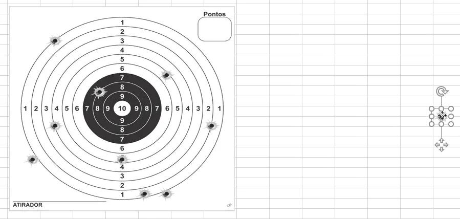 Gráfico de tiro ao alvo Excel 7