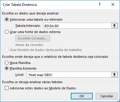 Gráfico Heat map - Gráfico de calor no Excel 4