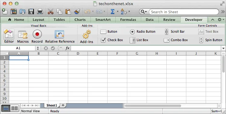 Habilitar a guia desenvolvedor no Excel 2011 para mac - Editor do visual basic VBA no Mac 5