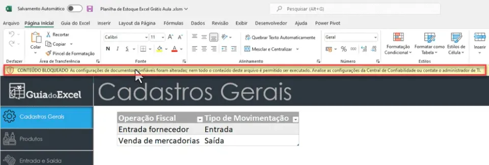 As Macros Foram Desabilitadas - Como Habilitar Macros no Excel 1
