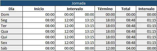 Hora extra e banco de horas Excel grátis 7