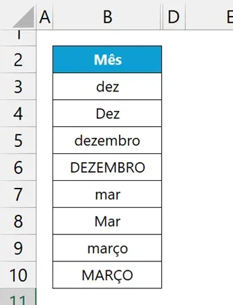 primeira data do mês no Excel