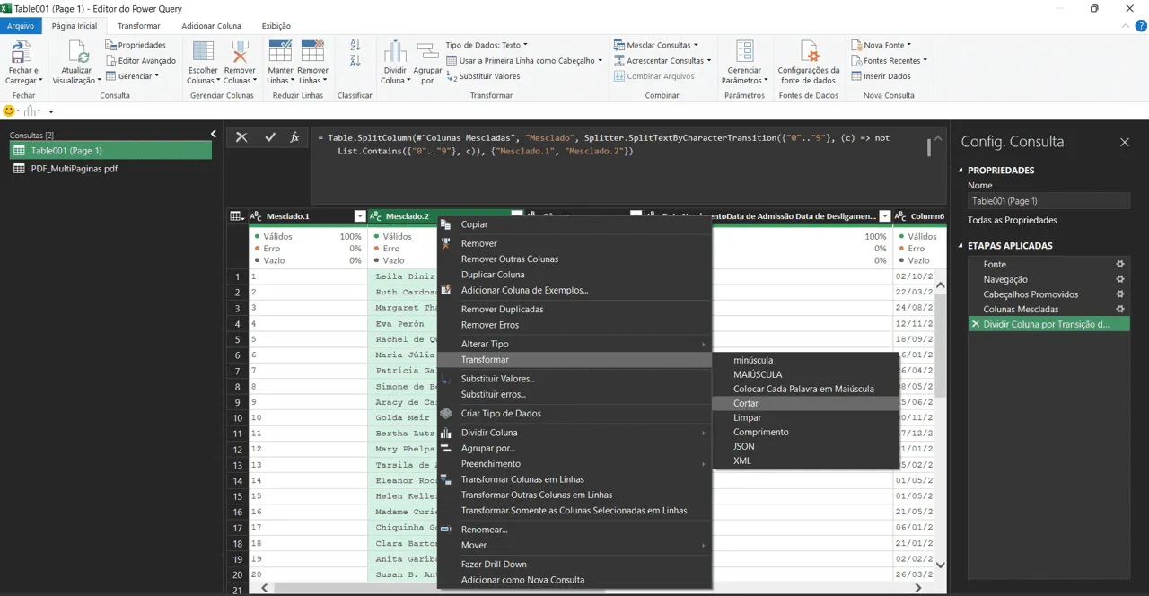 Como importar pdf no excel com power query 8