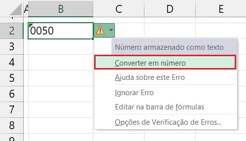 inserir Zeros a Esquerda Excel