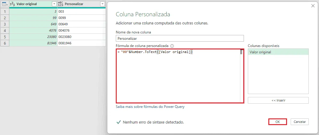 Inserir Zeros à Esquerda Usando Power Query 10