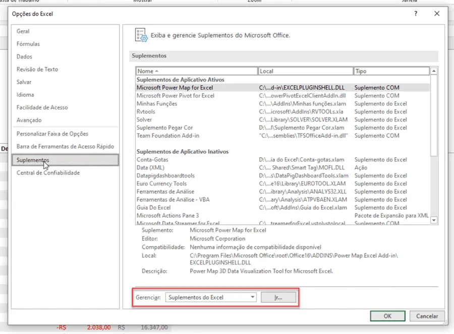 suplemento excel
