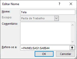 Intervalo nomeado Excel ajustar tela do Excel automaticamente resolução monitor