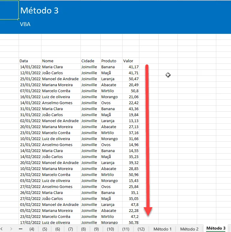 Como Juntar tabelas no Excel 4