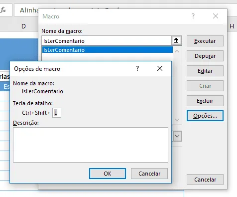 Ler comentários com VBA 2