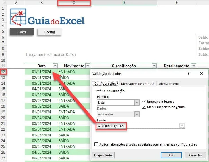 dados validação de dados com lista excel
