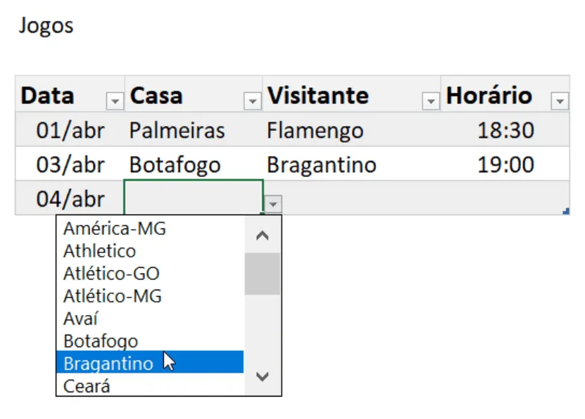 listas suspensas listas de dados menu dropdown excel 2