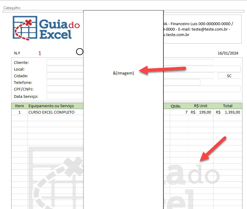 marca d'água excel 2