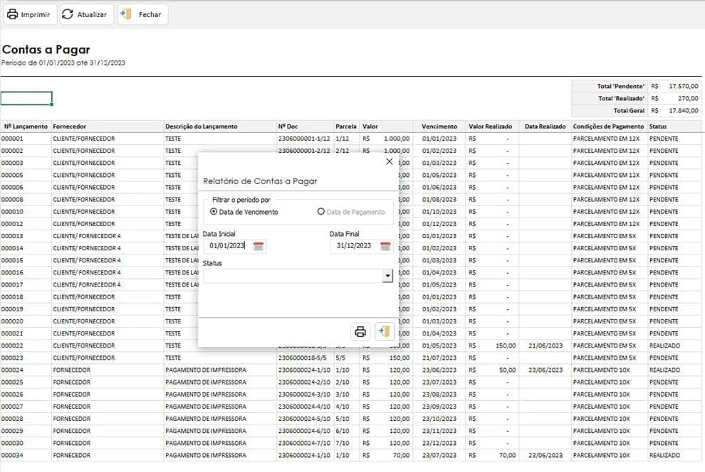 Planilha Contas a Pagar e Receber com Banco de Dados 9