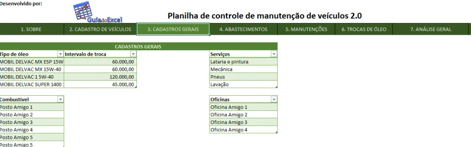 Planilha Controle de frotas de veículos 2.0 3