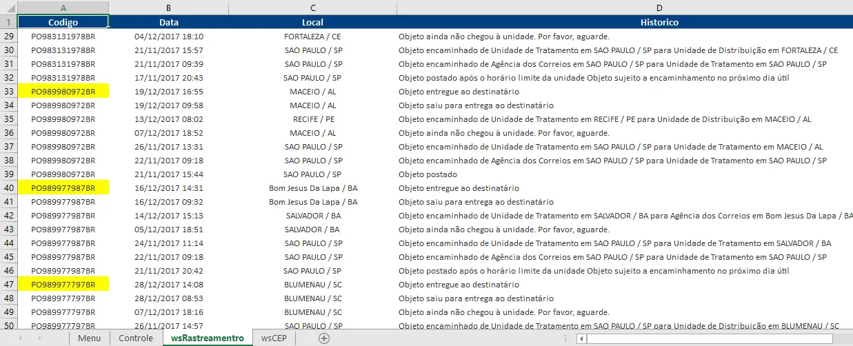 Planilha correios rastreamento 3 Consulta site pacotes 3.0