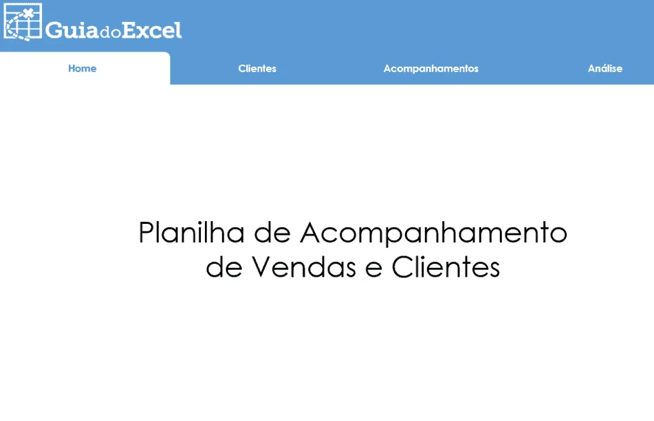 Planilha de acompanhamento de vendas e clientes 2