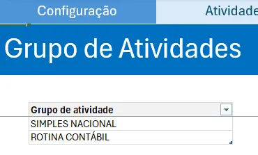 Planilha de Atividades Excel 2