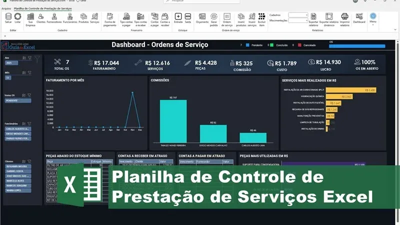 Planilha de Controle de Prestação de Serviços 1