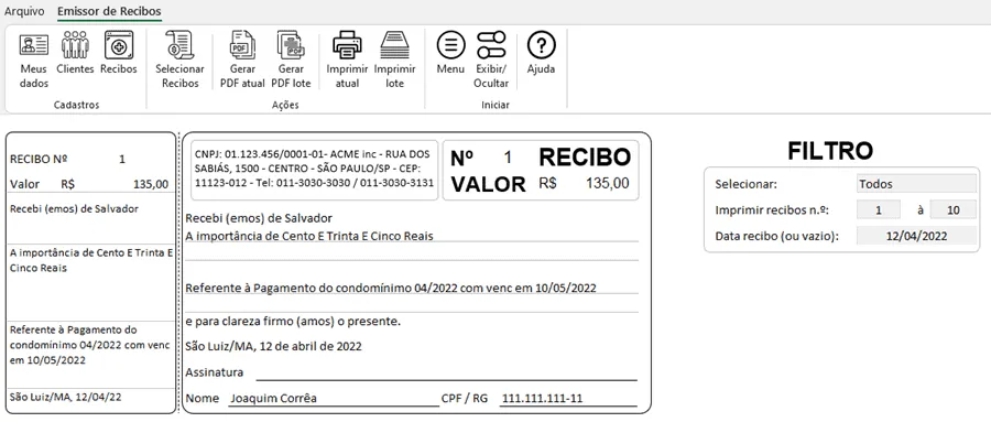planilha de recibos excel 4