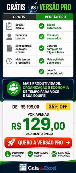 Planilha de escala de trabalho Excel Automática