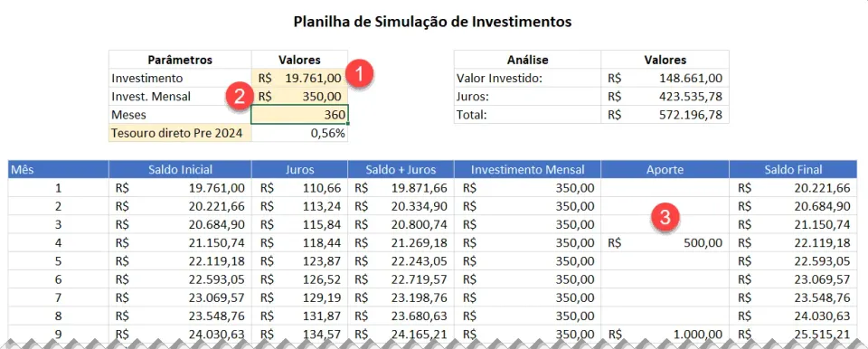 planilha de investimento 7