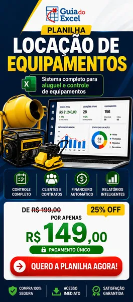 Planilha de Locação de Ferramentas e Equipamentos