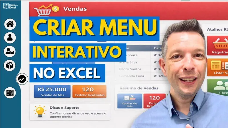 Prévia: Menu de Sistema Interativo no Excel